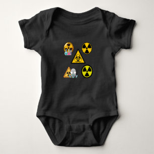 Radioactive biohazard alert signs baby bodysuit