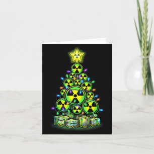 Radioactive Christmas Tree Graphic Nuclear Warning Card