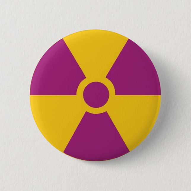 Radioactive Hazard 6 Cm Round Badge (Front)