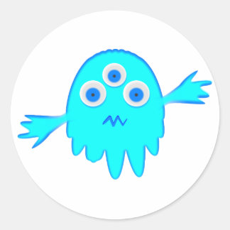 Radioactive Little Monster Classic Round Sticker