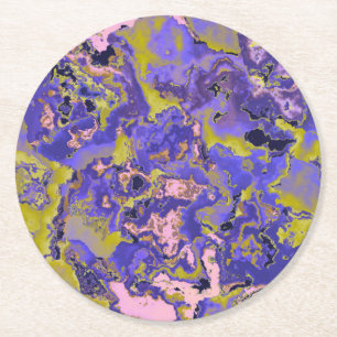 Radioactive Marble Round Paper Coaster