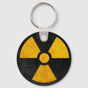 Radioactive Nuclear Reactor Yellow and Black Key Ring