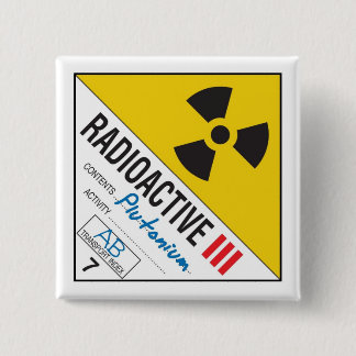 Radioactive - Plutonium 15 Cm Square Badge