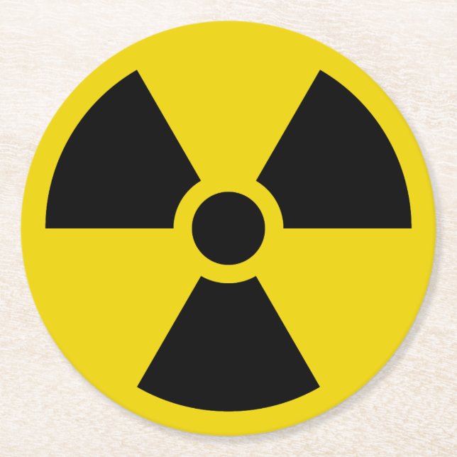 Radioactive Round Paper Coaster (Front)