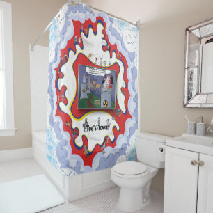 Radioactive Santa Christmas Shower Curtain