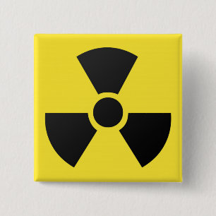 Radioactive Sign 15 Cm Square Badge