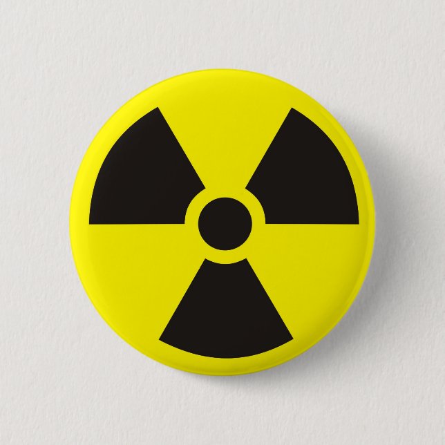radioactive sign 6 cm round badge (Front)