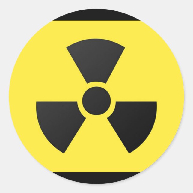 Radioactive Sign Classic Round Sticker (Front)