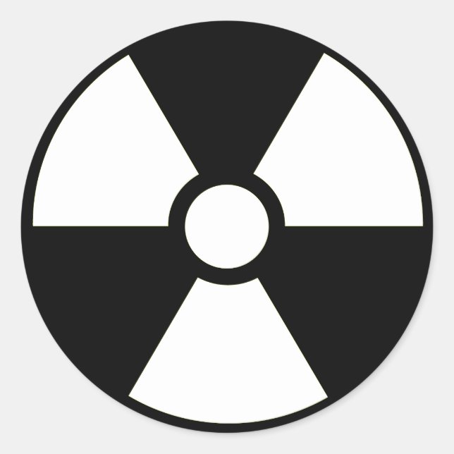 Radioactive Symbol B&W Sticker (Front)