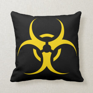 Radioactive Toxic Biohazard Symbol Cushion
