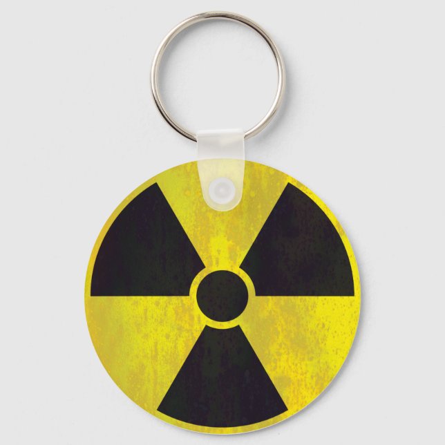 Radioactive Warning Sign | Cool Grunge Key Ring (Front)