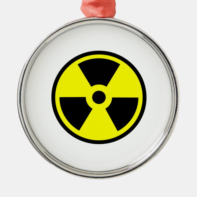 Radioactive Yellow And Black Symbol Metal Tree Decoration (Front)