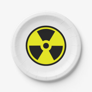 Radioactive Yellow And Black Symbol Paper Plate