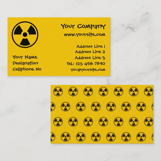 Radioactivity Warning Business Card (Front/Back)