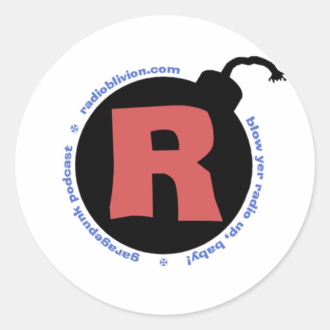 RadiOblivion R-Bomb Classic Round Sticker (Front)