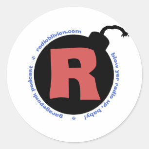 RadiOblivion R-Bomb Classic Round Sticker