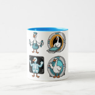 Radiologic Technologist Silly Goose , Funny X-Ray Two-Tone Coffee Mug