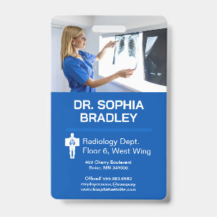 Radiologist Examining Patient X-ray ID Badge
