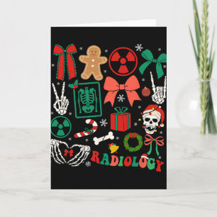 Radiology Christmas Rad Tech Coquette Bow X-ray Ra Card