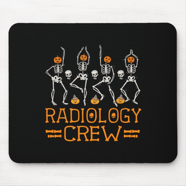 Radiology Crew Dancing Skeleton Pumpkin Fun Hallow Mouse Pad (Front)