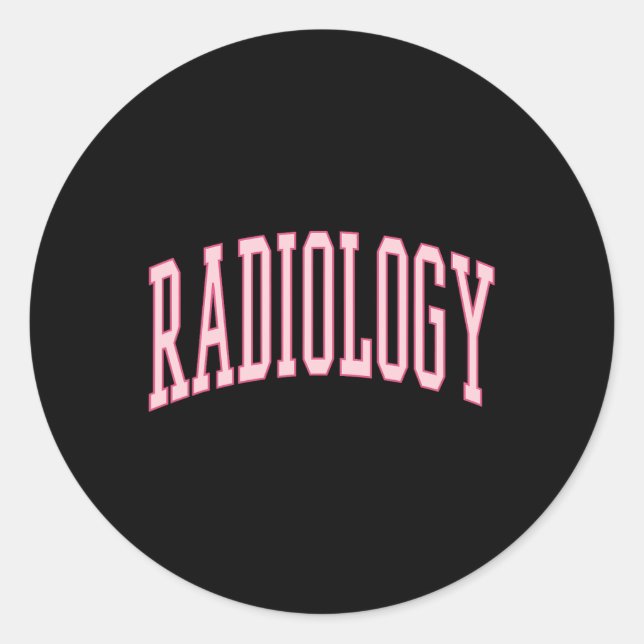 Radiology Cute Pink Preppy Nurse Ct Mri Rad Tech  Classic Round Sticker (Front)