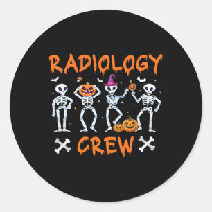 Radiology Dancing Crew Ghost Autumn Rad Tech X-ray Classic Round Sticker