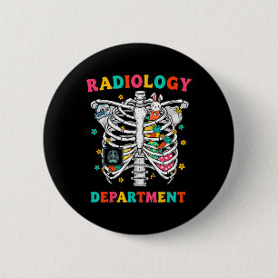 Radiology Department Ribcage Bunny Egg Easter X-ra 6 Cm Round Badge