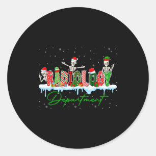 Radiology Department Xray Tech Ct Mri Merry Christ Classic Round Sticker