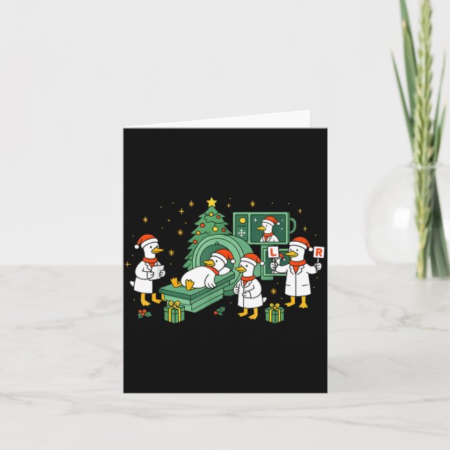 Radiology Funny Goose Ct Scan Christmas Xray Nurse Card (Front)