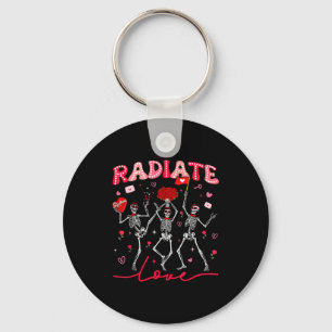 Radiology Radiate Rad Tech Valentine Skeleton Hear Key Ring