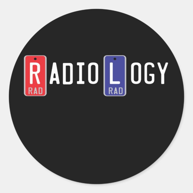 Radiology Right Left LED Markers Classic Round Sticker (Front)