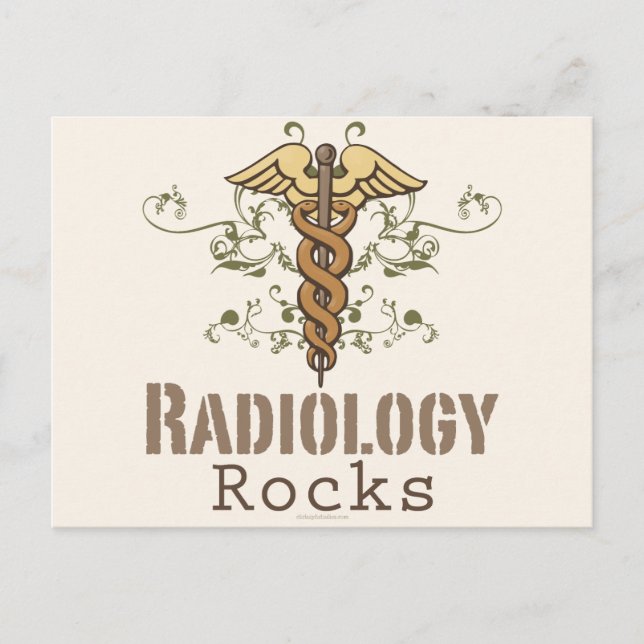 Radiology Rocks Caduceus Postcard (Front)