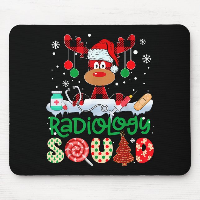Radiology Squad Nurse Reindeer Buffalo Red Plaid C Mouse Pad (Front)
