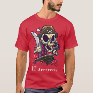 Radiology Tech Funny Skeleton Pirate On A Boat T-S T-Shirt