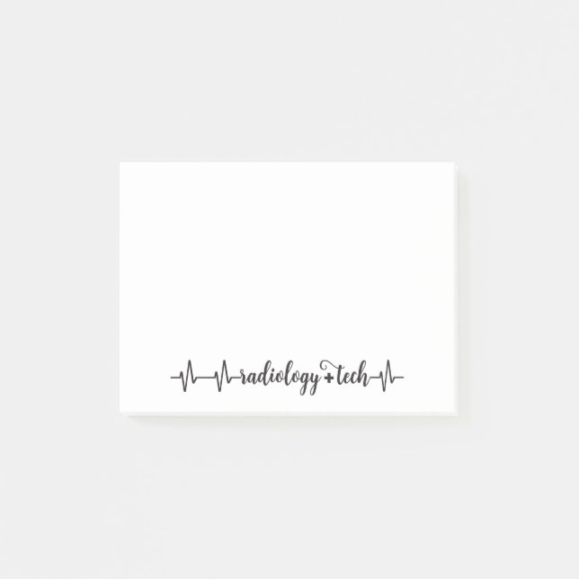 Radiology Tech Heartbeat Radiologic Technologist Post-it Notes (Front)