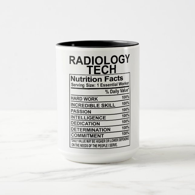 Radiology Tech Nutrition Facts Mug (Center)