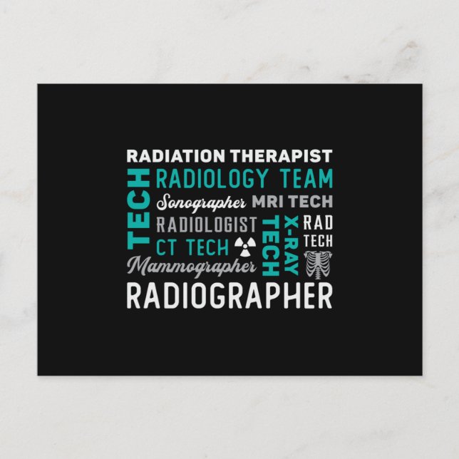 Radiology Tech Radiation Therapist Xray Tech Postcard (Front)
