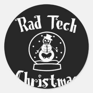 Radiology Tech Snow Globe Christmas Classic Round Sticker