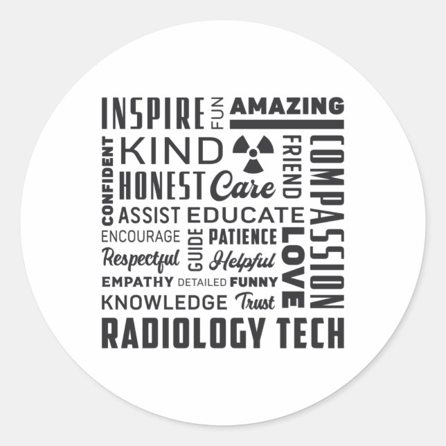 Radiology Tech Technologist Rad Tech X-Ray Tech Classic Round Sticker (Front)