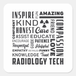 Radiology Tech Technologist Rad Tech X-Ray Tech Square Sticker