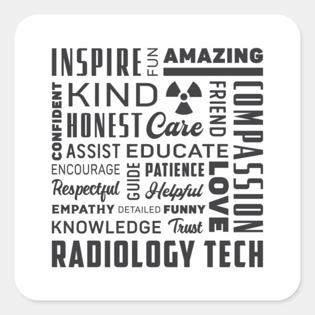 Radiology Tech Technologist Rad Tech X-Ray Tech Square Sticker (Front)