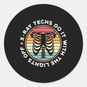 Radiology Tech X-Ray Techs Do It Retro Xray Tech Classic Round Sticker