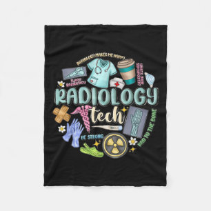 Radiology Technician Christmas Rad Tech X-ray Tech Fleece Blanket