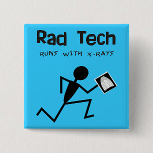 Radiology Technician Rad Tech Buttons Blue