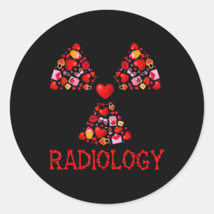 Radiology Valentine Hearts Cute Radiologist X-ray Classic Round Sticker
