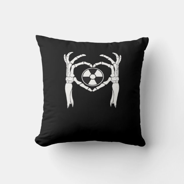 Radiology X-Ray Tech Heart Shaped Skeleton Hands D Cushion (Front)