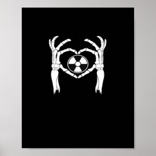 Radiology X-Ray Tech Heart Shaped Skeleton Hands D Poster