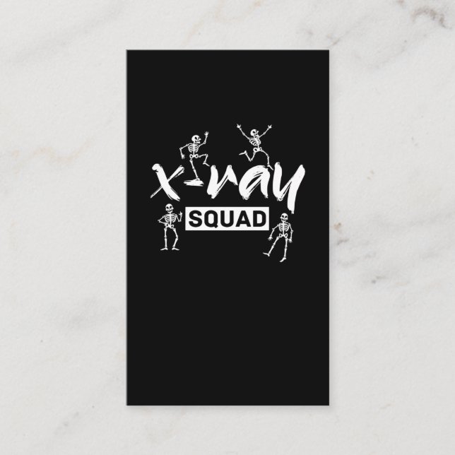 Radiology Xray Skeleton Squad Funny Radiologist Business Card (Front)