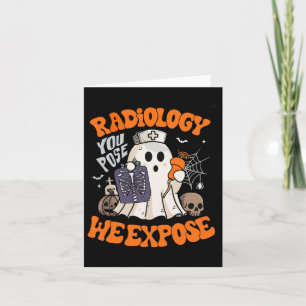 Radiology You Pose We Expose Retro Halloween Xray  Card