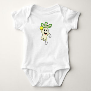Radish at Handball player with Handball Baby Bodysuit